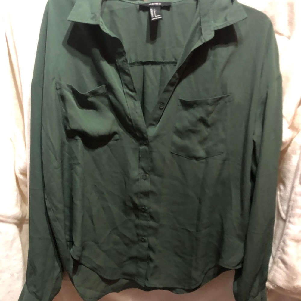 Navy green work shirt